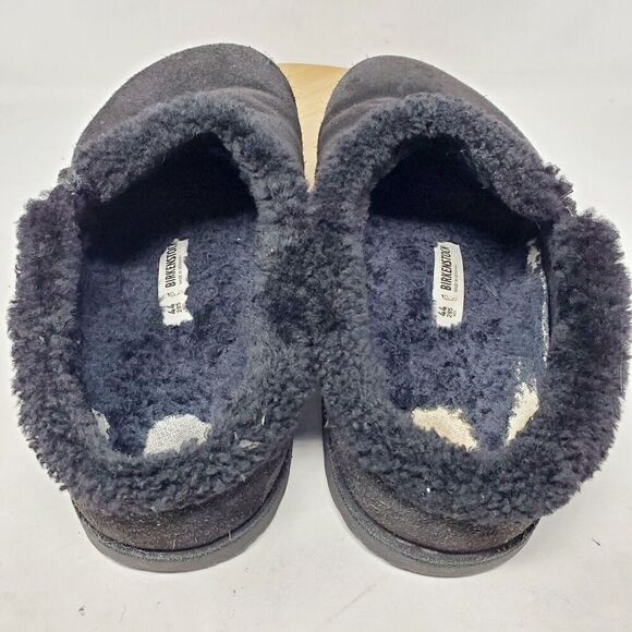 Birkenstock Zermatt Shearling Clogs 44 Mens 11 Black Suede Slip On‎ Lined Shoes - Picture 12 of 15